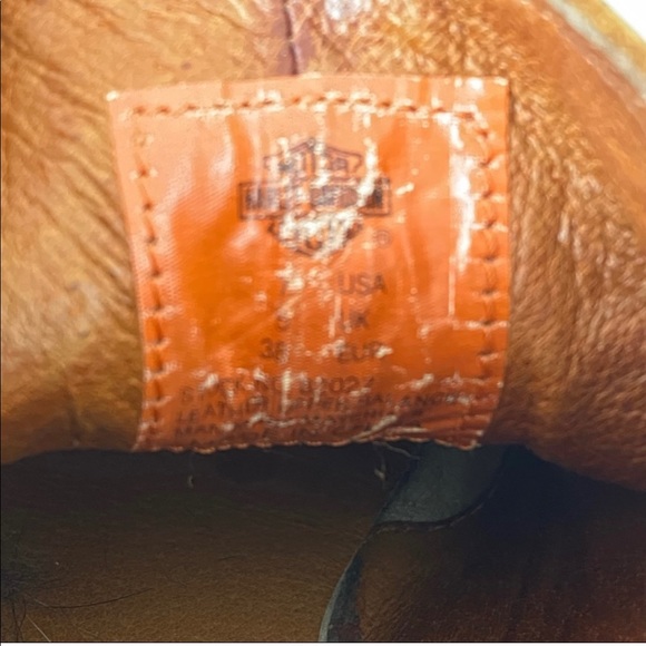 Y2K Harley Davidson Tan Lug Sole Booties 38 - Picture 5 of 9